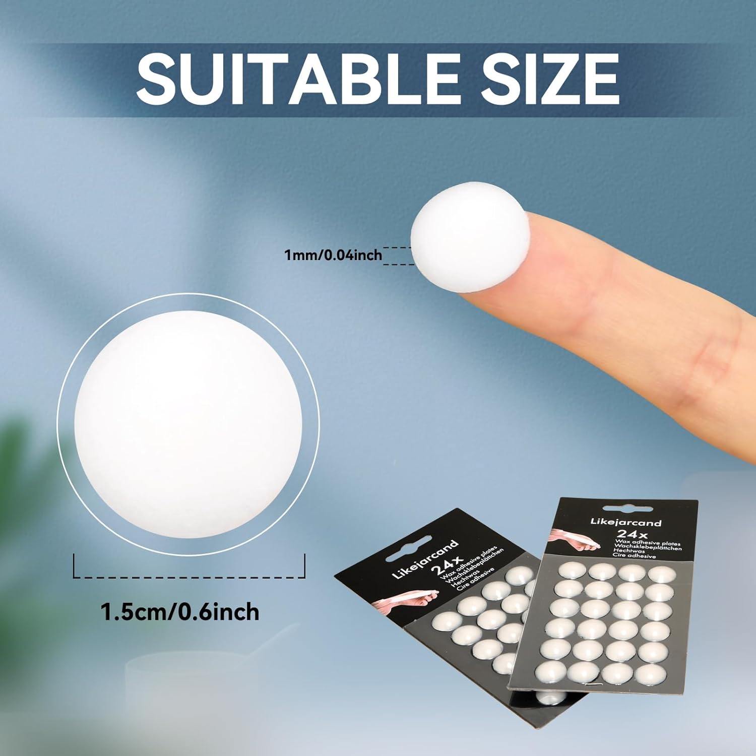 24 Pieces White Adhesive Small Candles, Accessories Candle Wax Dots- Adhesive,Wax Sticky Dots,Candl Accessories (24) - Image 2