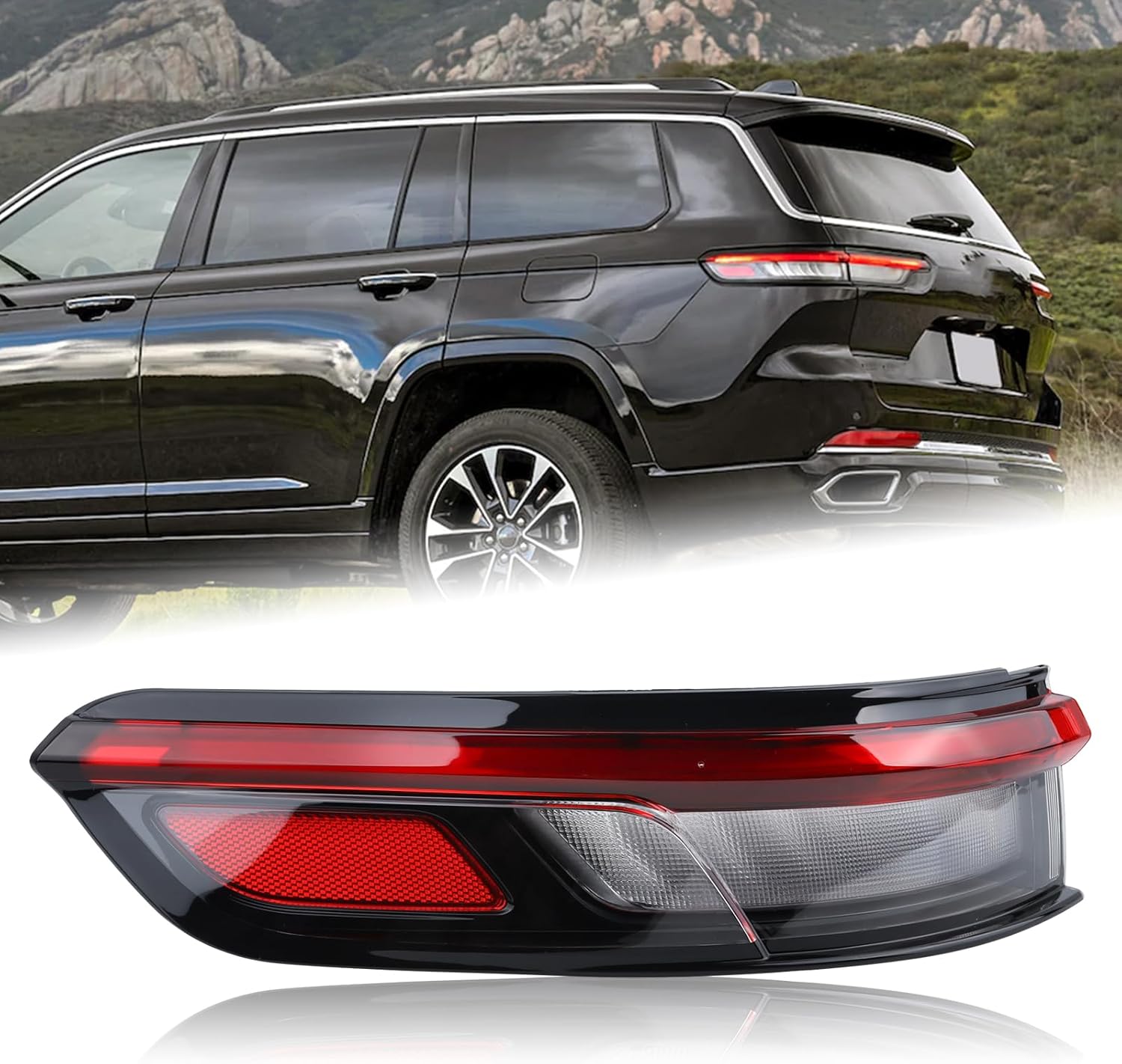 Right Passenger Side Tail Light LED Rear Lamp Compatible for 2021 2022 2023 2024 Jeep Grand Cherokee Jeep Grand Cherokee L 68421132AD