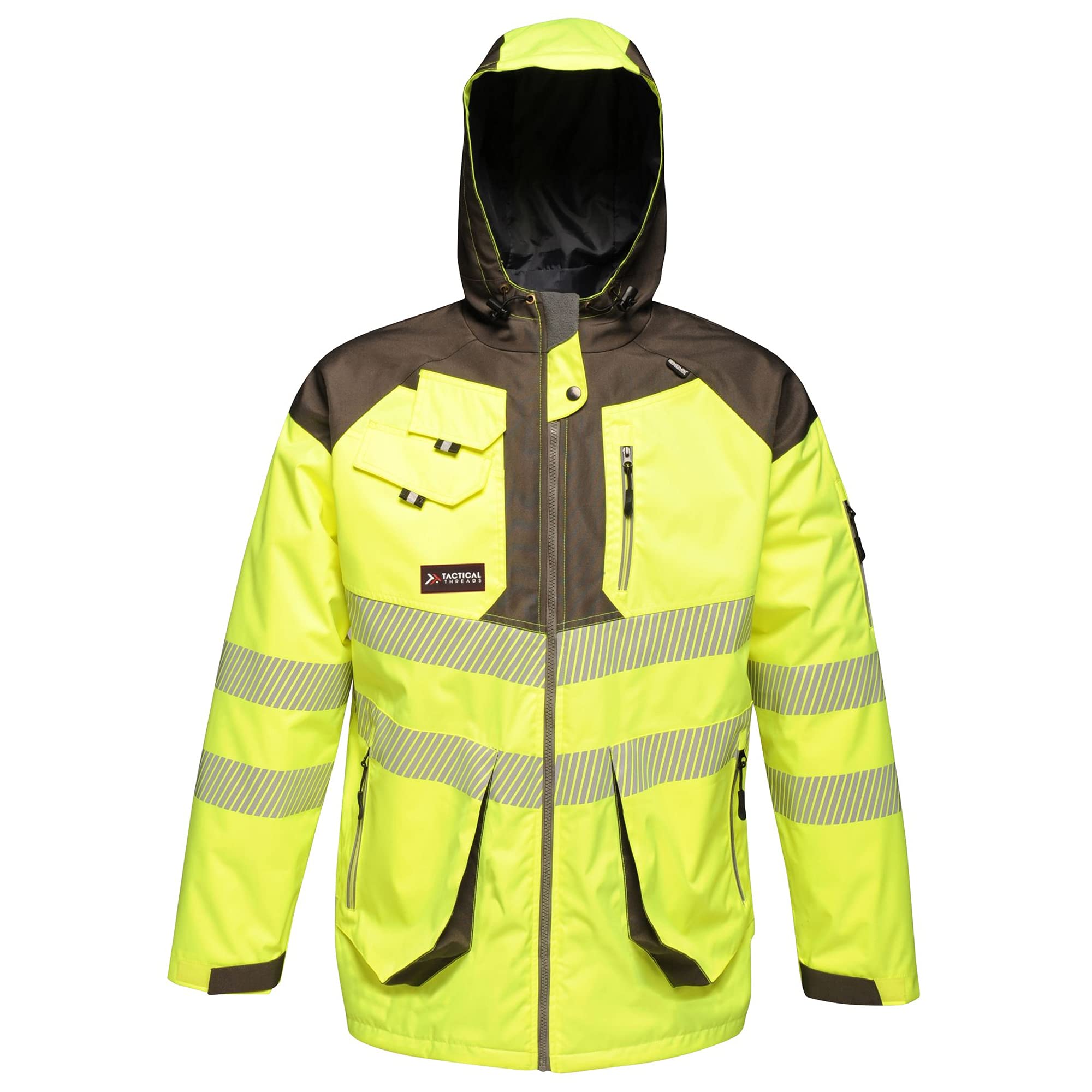 Regatta Professional Men's Waterproof Hi-Vis Reflective Hooded Jacket - Yellow 3XL