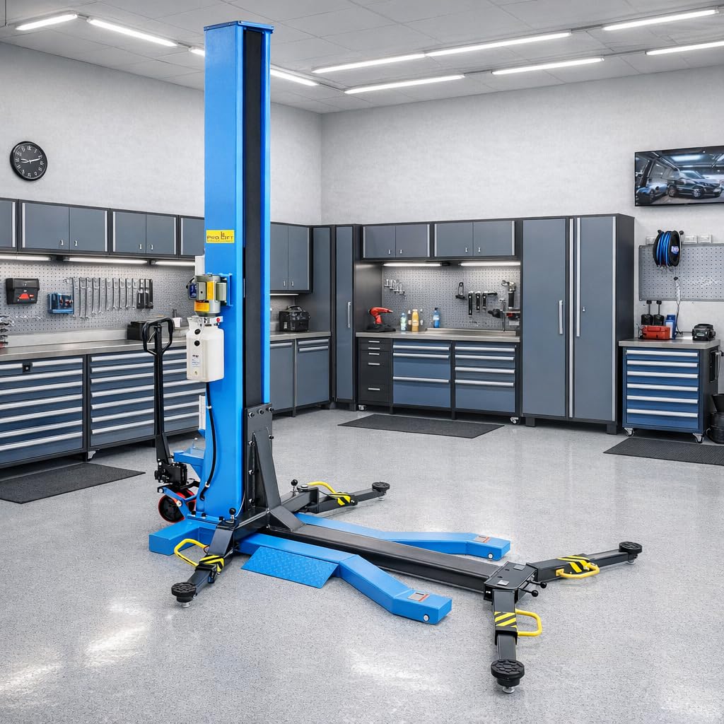 Plataforma elevadora de 1 columna, 2,5 t móvil, 2500 kg, monolift para coche, plataforma de columna portátil, electrohidráulica, plataforma de taller