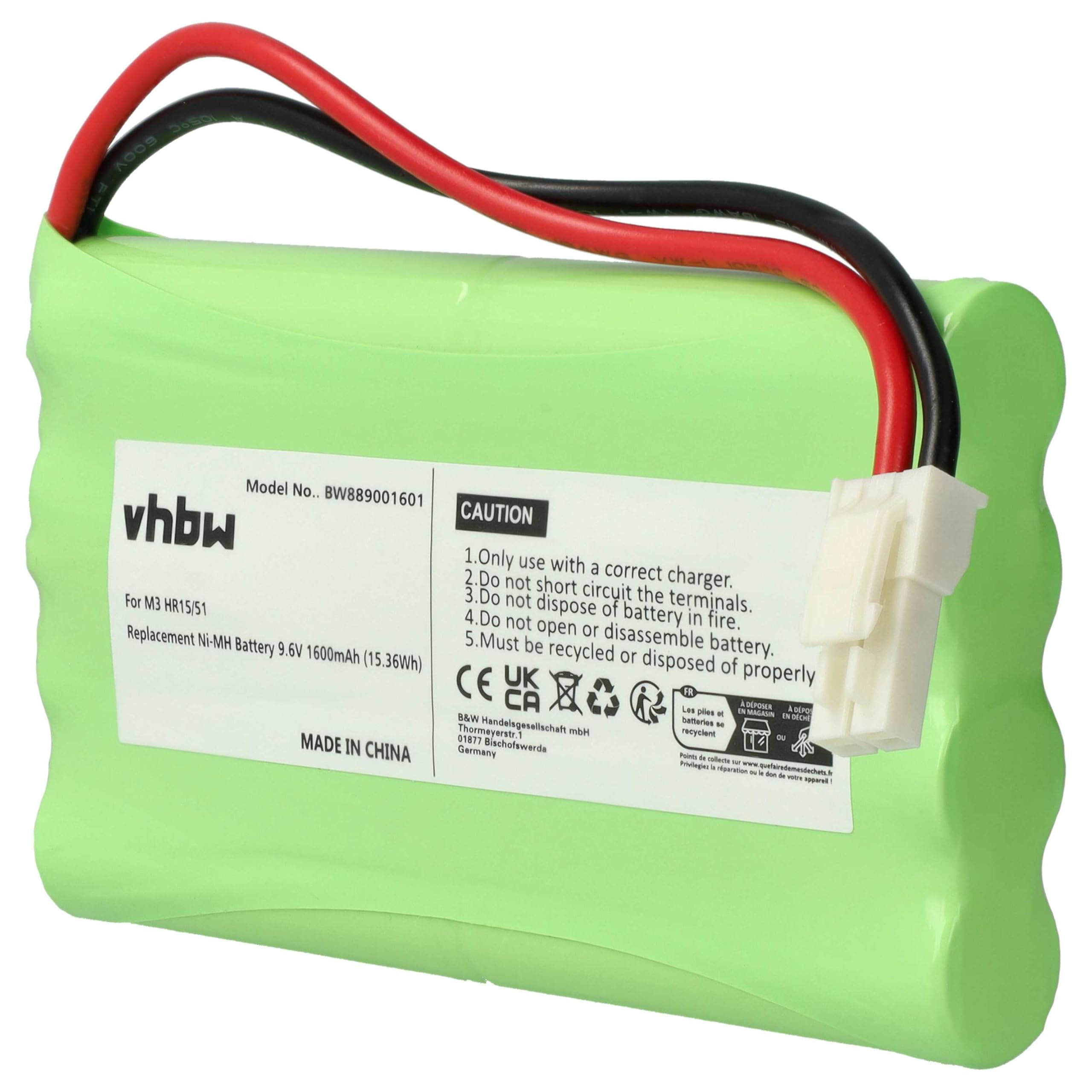 vhbw Batterie Remplacement pour Somfy 5071688 | 2400720, 5008956 pour motorisation de porte ou portail (1600mAh, 9,6V, NiMH)