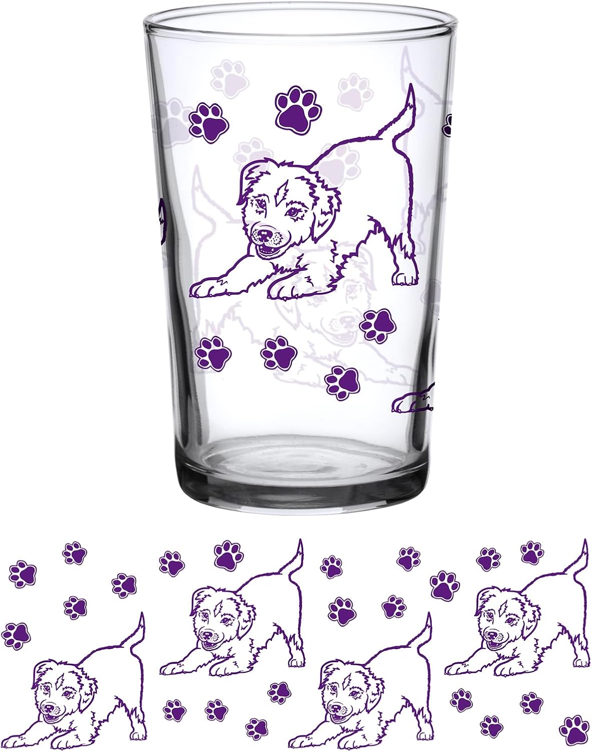 DOWN TO EARTH BASICS Vintage Puppy & Kitten Glasses – 7 oz Drinking Glassware Set of 4 – Retro Animal Tumbler Cups for Milk, Juice, Water – Cute Collectible Glass Set for Pet Lovers and Kids - Image 5