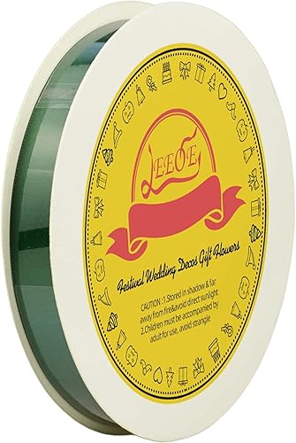 Miniatura 908 de Cinta de satén verde esmeralda de doble cara de 1-1/2 pulgadas x 50 yardas, cinta de poliéster verde esmeralda para envolver regalos, muy adecuada