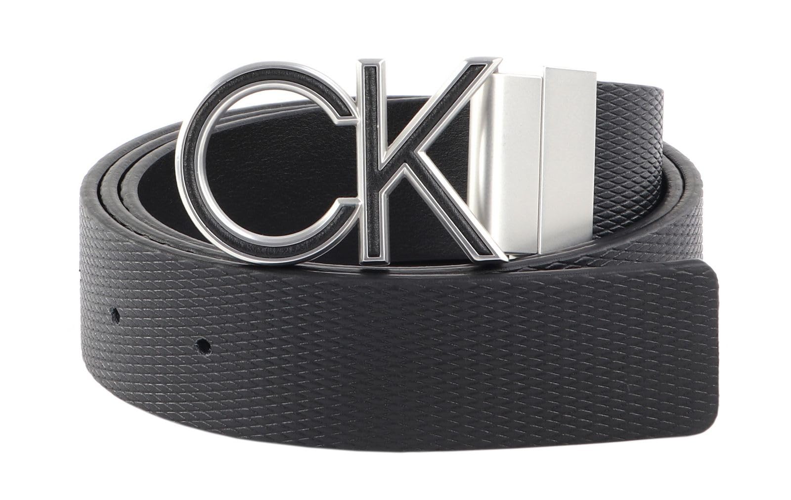 Ceinture Calvin Klein Logo en cuir noir reversible textured 35mm taille W115 - 5