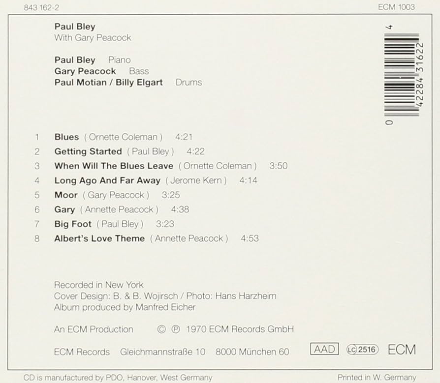 【中古】 Paul Bley With Gary Peacock ゲイリー・ピーコック ポール・ブレイ Amazon.co.jp: Paul Bley With Gary Peacock - Bley, Paul