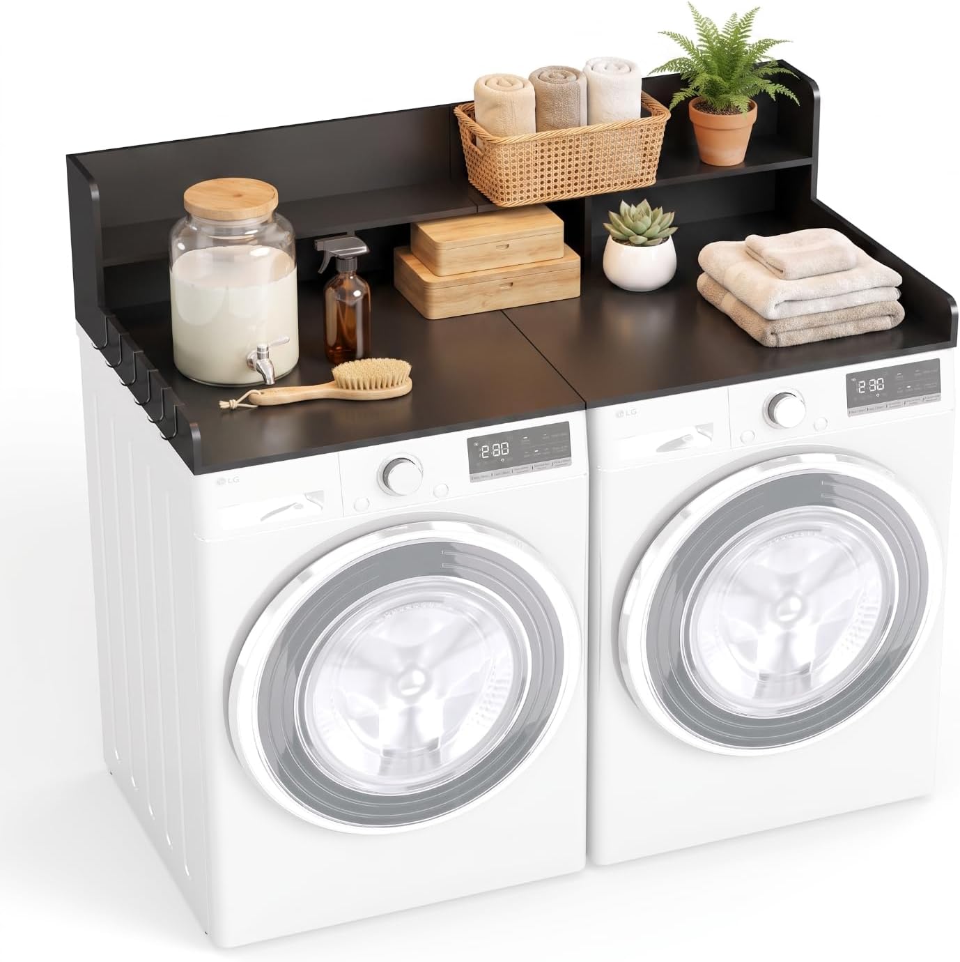Washer Dryer Countertop with Shelf, White