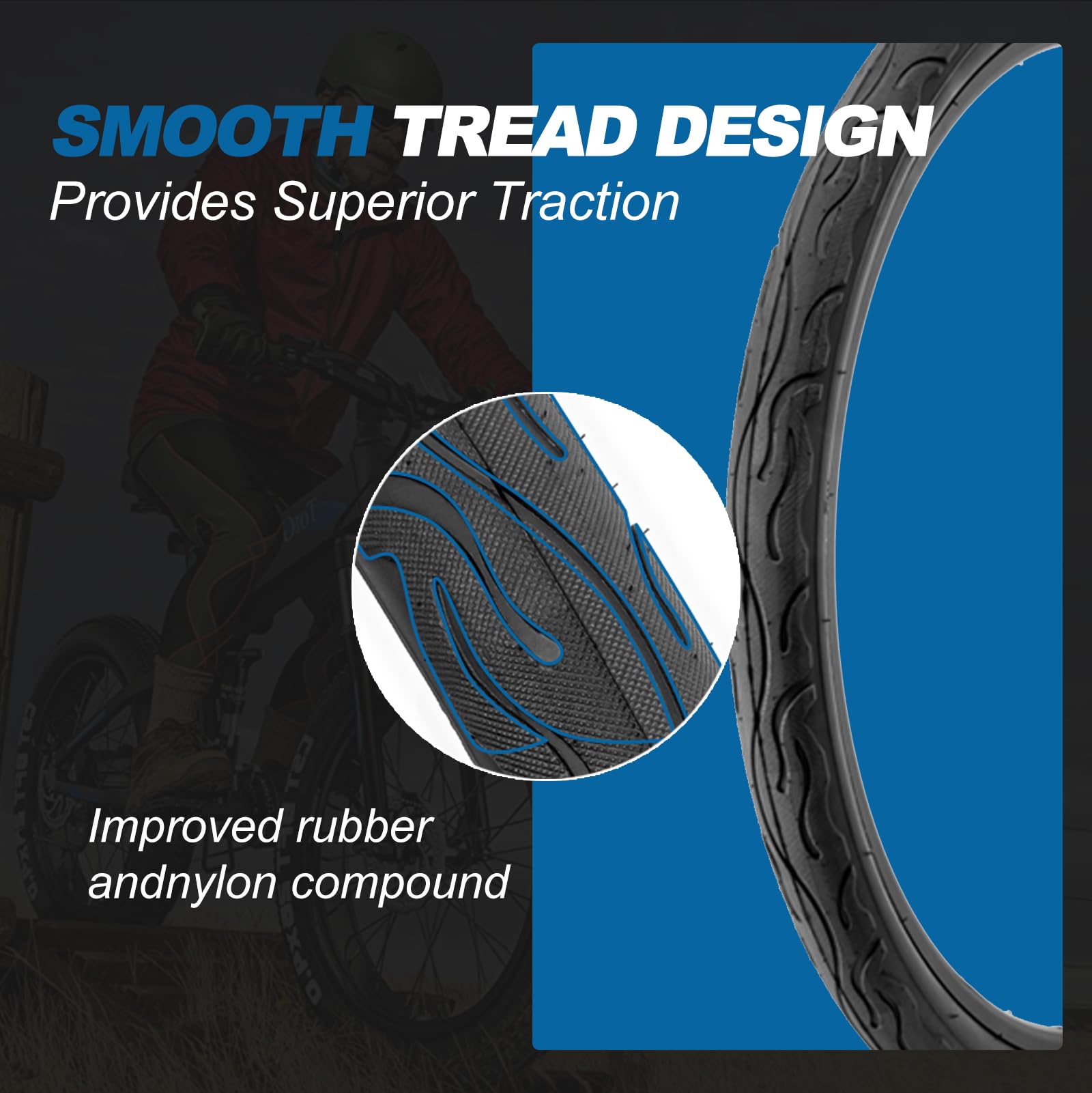 Amazon | ビーチクルーザーバイクタイヤ 26x2.125インチ 26