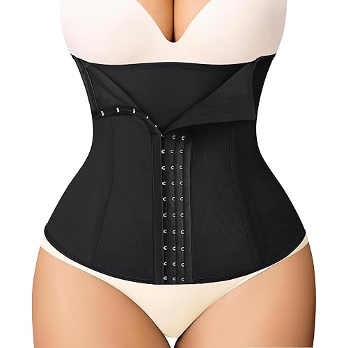 MERYOSZ Waist Trainer Corset Zipper Tummy Control Shapewear Breathable Waist Cincher for Women Body Shaper Sport Girdle