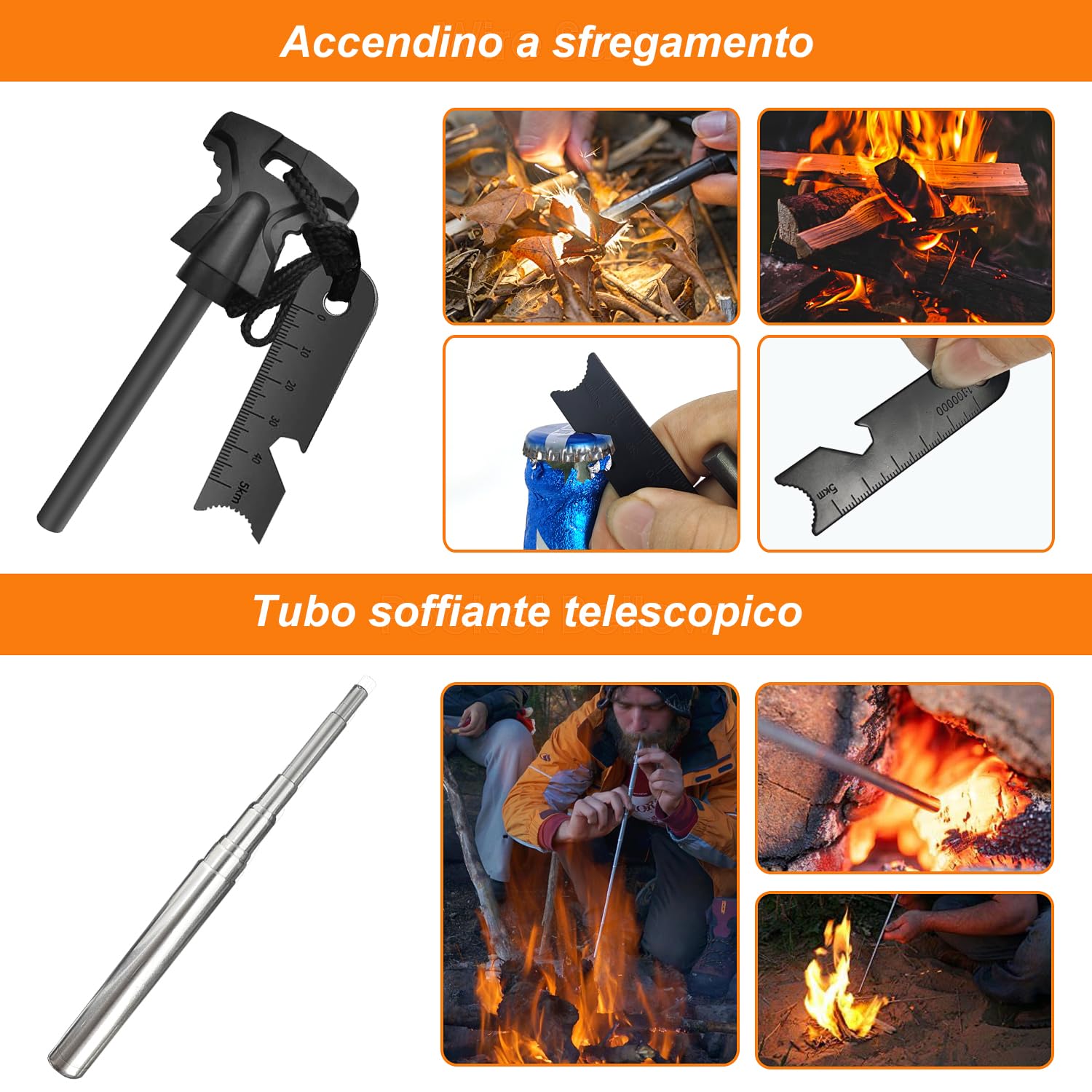 Kit di sopravvivenza, Kit di emergenza professionale, attrezzatura di sopravvivenza per campeggio all'aperto, avventure, escursionismo, caccia, pesca, uomini, papà