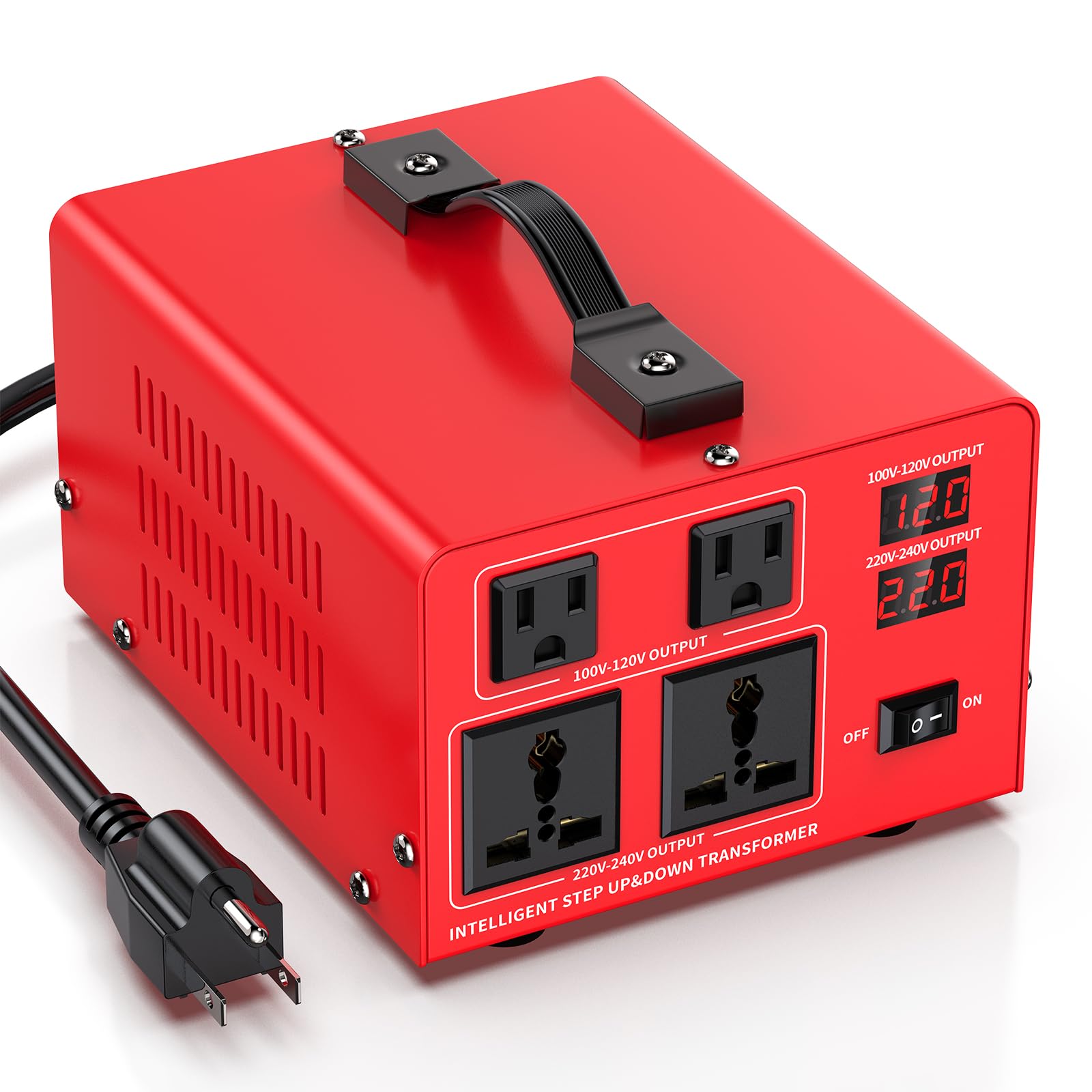 1000W Voltage Transformer Power Converter(110V to 220V, 220V to 110V) Step Up/Down Converter 110/120 Volt - 220/240 Volt w/US Power Cord, LCD Display, 2 US Outlets, 2 Universal Outlet-image-12
