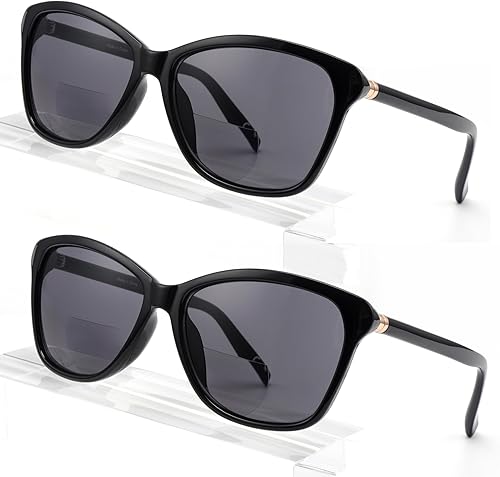 Miniatura 8 de Kisdate - Lentes de sol bifocales de moda superior para mujer, lentes de lectura de sol cuadrados, paquete de 2 unidades para lector al aire libre,
