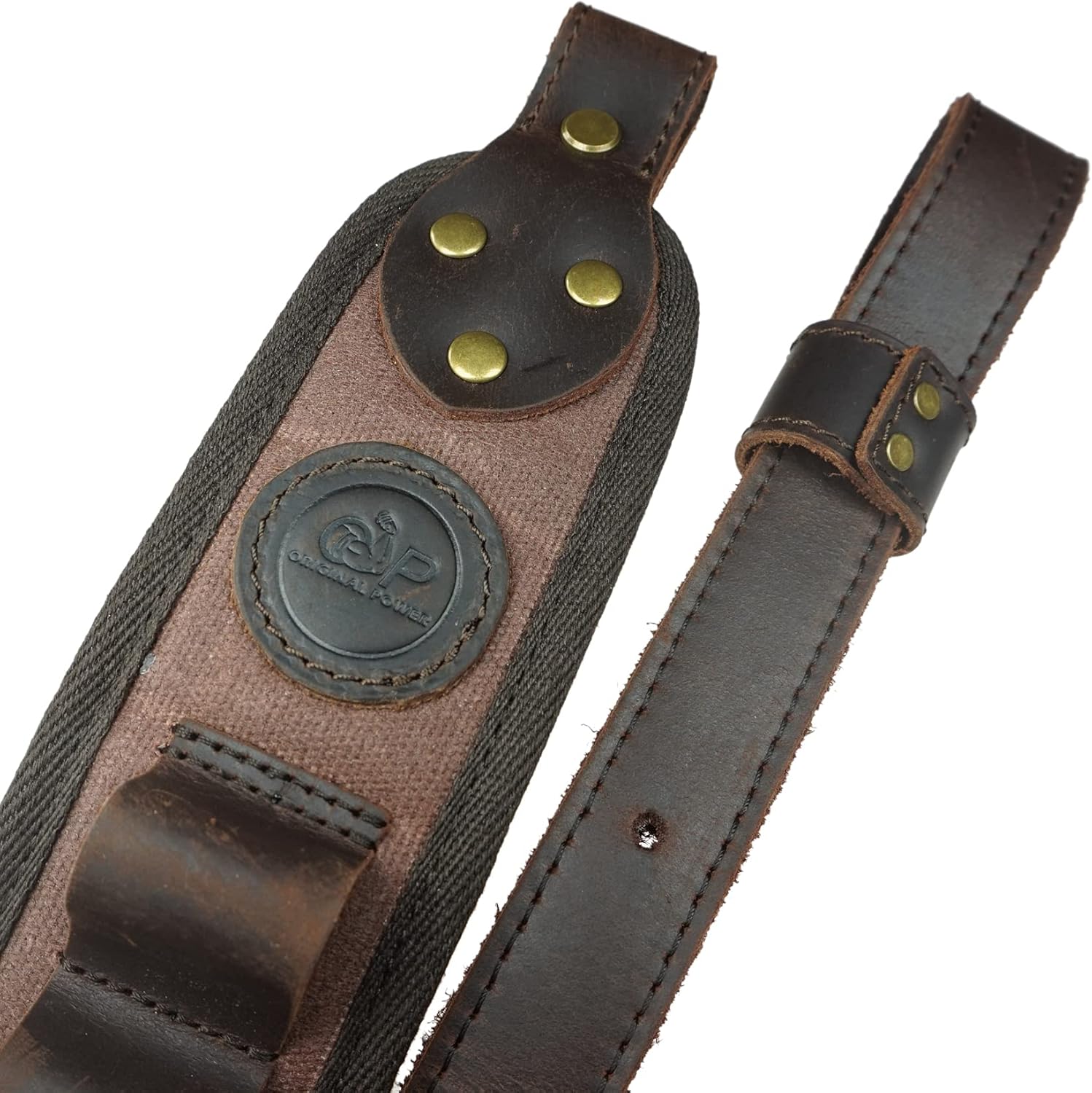Leather Canvas Shotgun Shell Holder and 8 Round Gun Cartridge Holder Sling for 12 Gauge