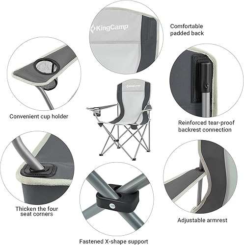 Miniatura 8 de KingCamp Sillas de camping Sillas deportivas para adultos