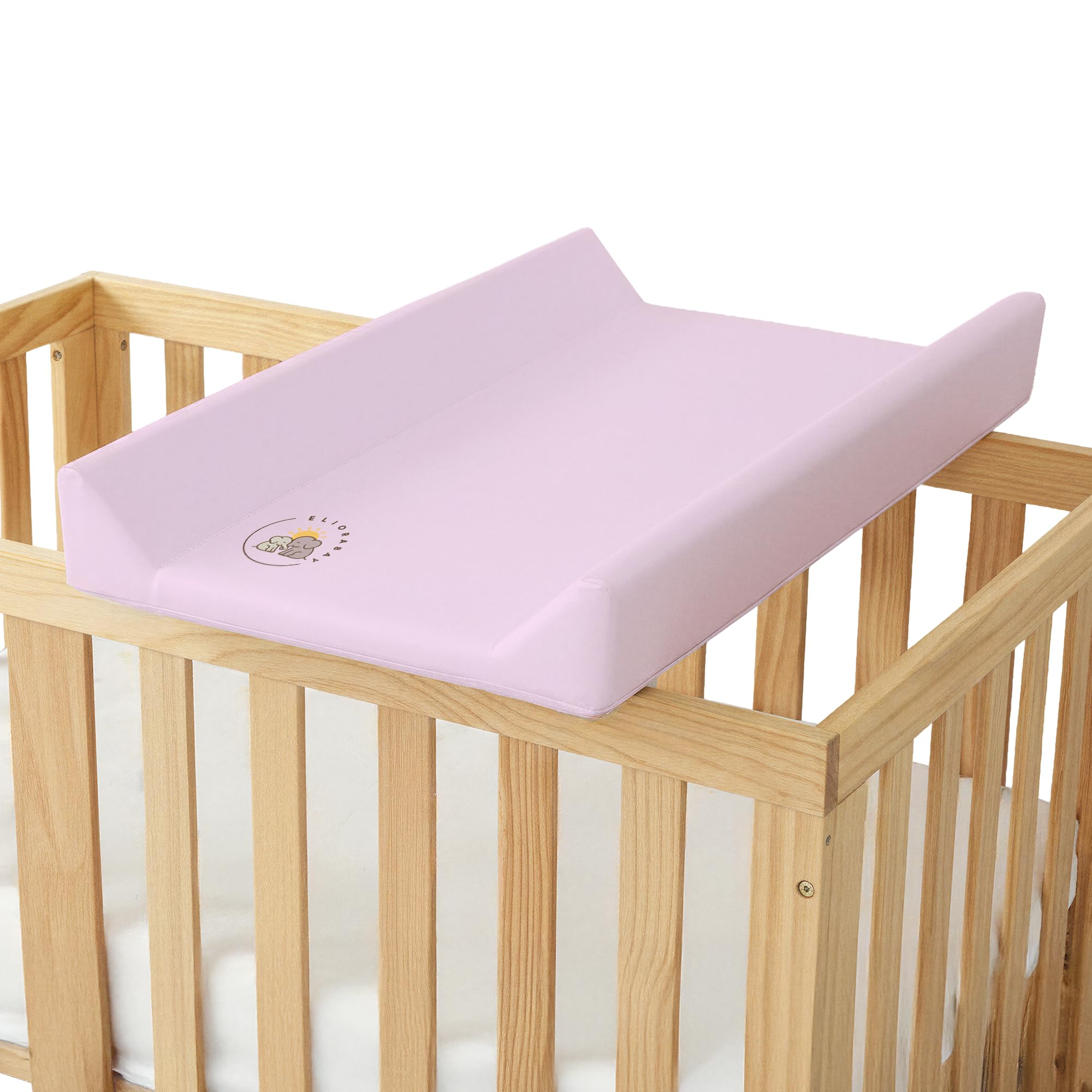 Wickelauflage Wickelplatte Wickeltisch Wickelbrett Wickelkommode 80×50×10 cm – robust, weich gepolstert & pflegeleicht – für Babybett, Kommode & unterwegs (rosa)