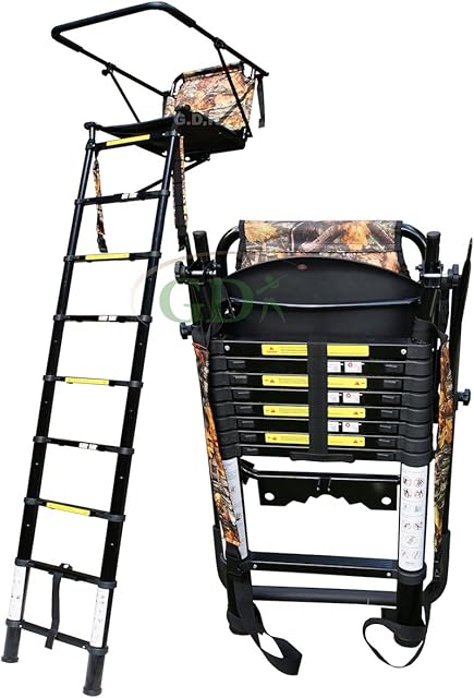 GDK telescopic high seat, 2.5m telescopic hunting ladder, stalking