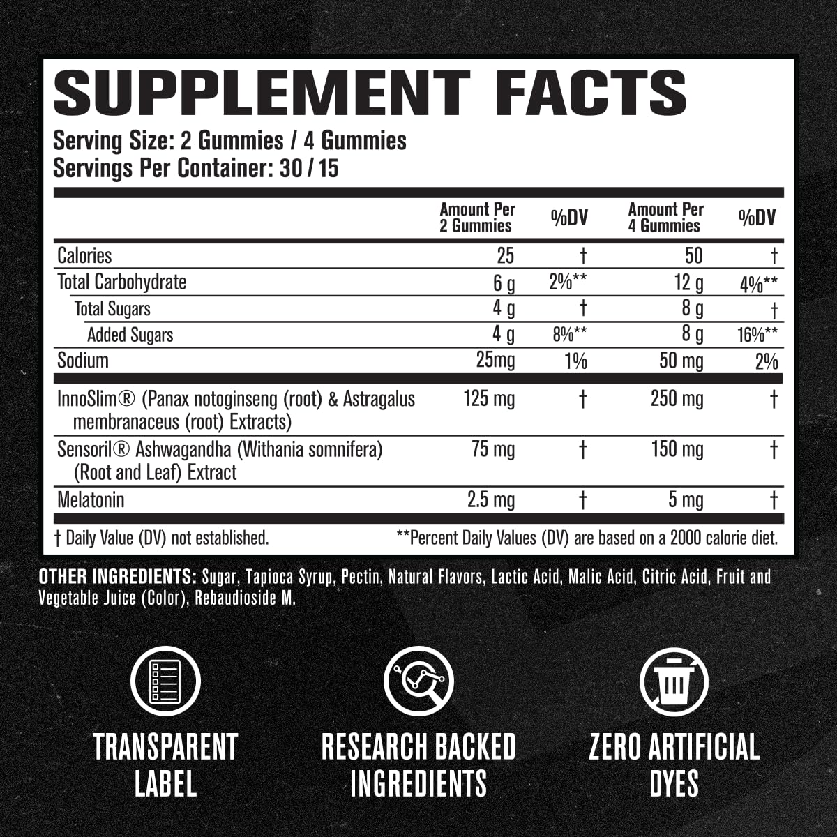 Jacked Factory Lean PM Weight Loss Gummies - Night Time Fat Burner & Appetite Suppressant Sleep Supplement with Melatonin & Ashwagandha - 60 Metabolism Gummies, Midnight Berry — Amazon image 6