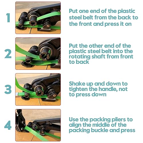 Miniatura 5 de MYFAMIREA Kit de herramientas de embalaje manual para tensor de flejado de polietileno resistente mejorado para correa de poliproplyn de poliéster