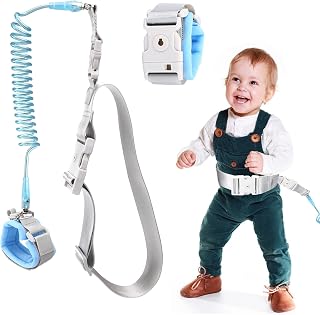 UPINS 2 in 1 Toddler Leash, Anti Lost Wrist Link for Toddlers Babies Kids Child,Safety Harness Toddler Leash Kids for Walking Wristband Outdoor Travel,Not Easy to Open Without Key