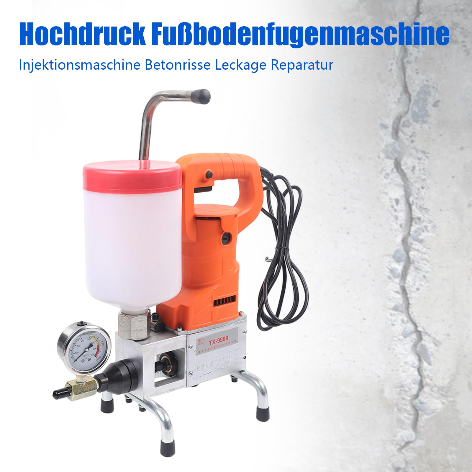Pompa di iniezione ad alta pressione da 720 W, dispositivo di perforazione ad alta pressione con 10.000 psi, 220 V per efficace tenuta del calcestruzzo – pompa a getto ad alta pressione e perfusione