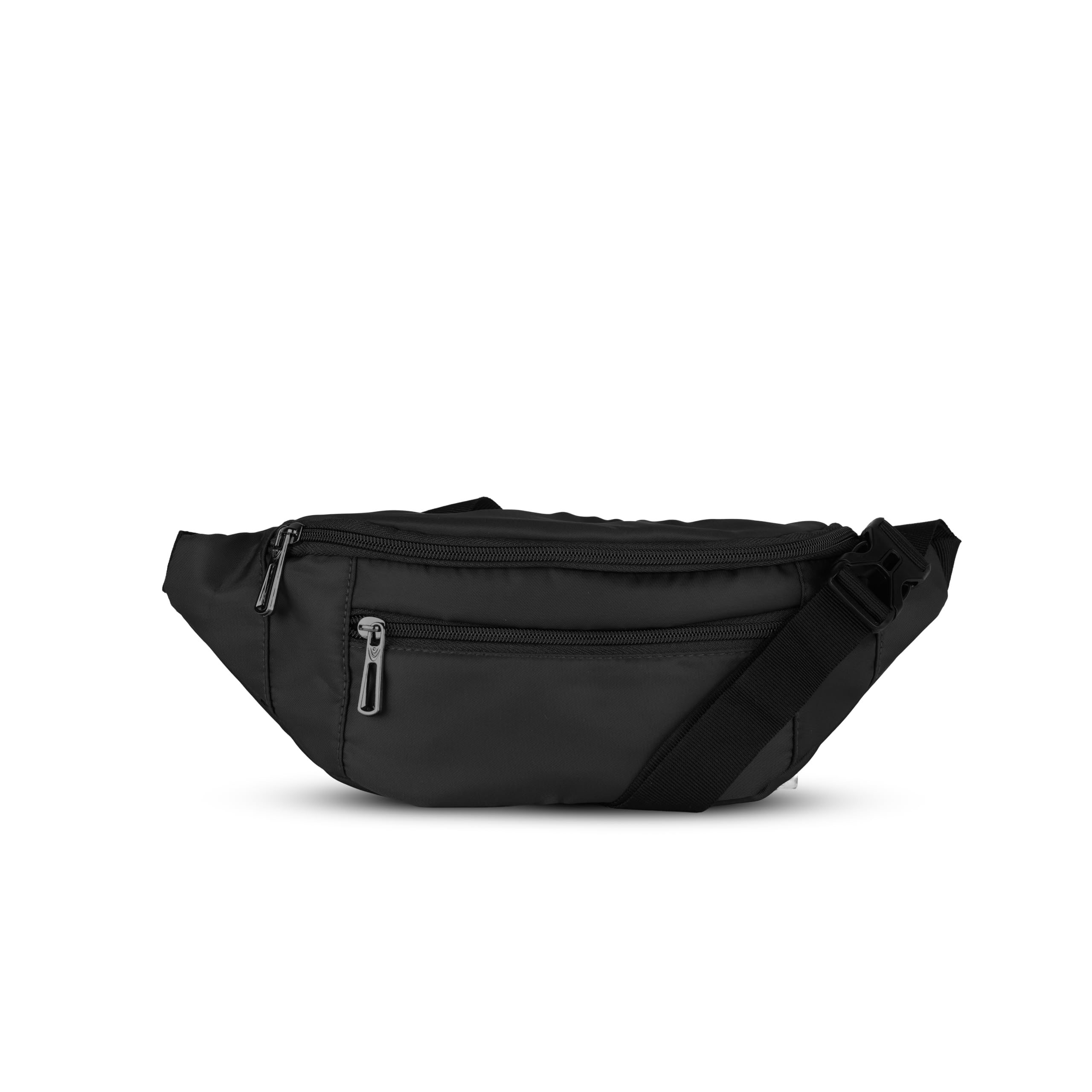 BELTO Waist Bag for Men & Women | 2.1L Fanny Pack Travel Pouch | Water Resistant Waist Pack with 2 Compartments | Adjustable Belt for Running, Travel, Hiking, Daily Use (Black)-image-5