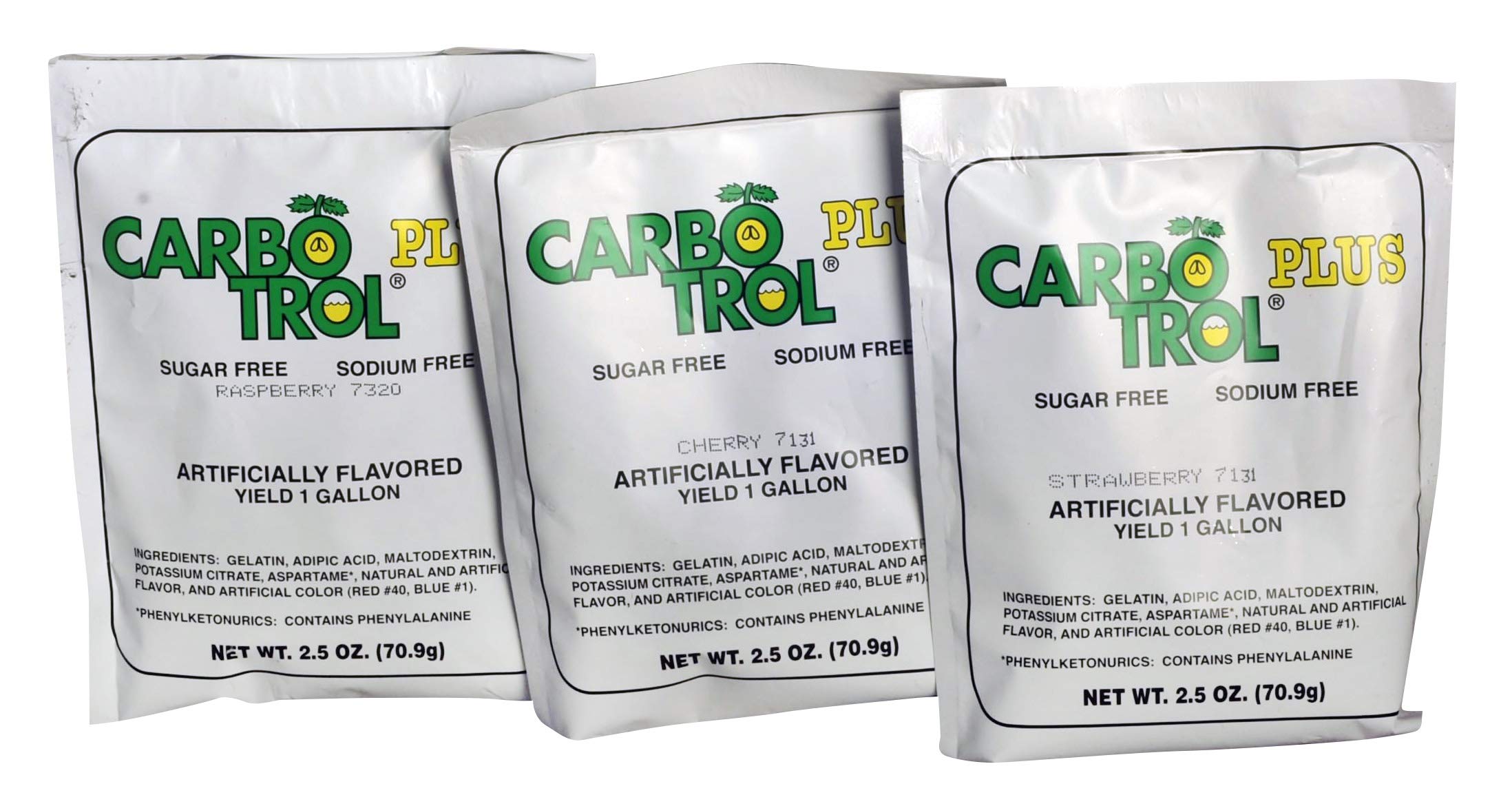 Carbotrol Plus 2.5oz Sugar-Free Gelatin, Assorted Red Flavors (18 Packets per Case)