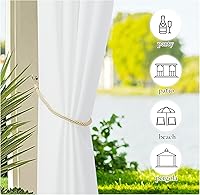 Vista 116 de NICETOWN Cortinas grises para exteriores para patio, impermeables, 2 paneles, resistentes al viento, a prueba de óxido, ojales superiores e