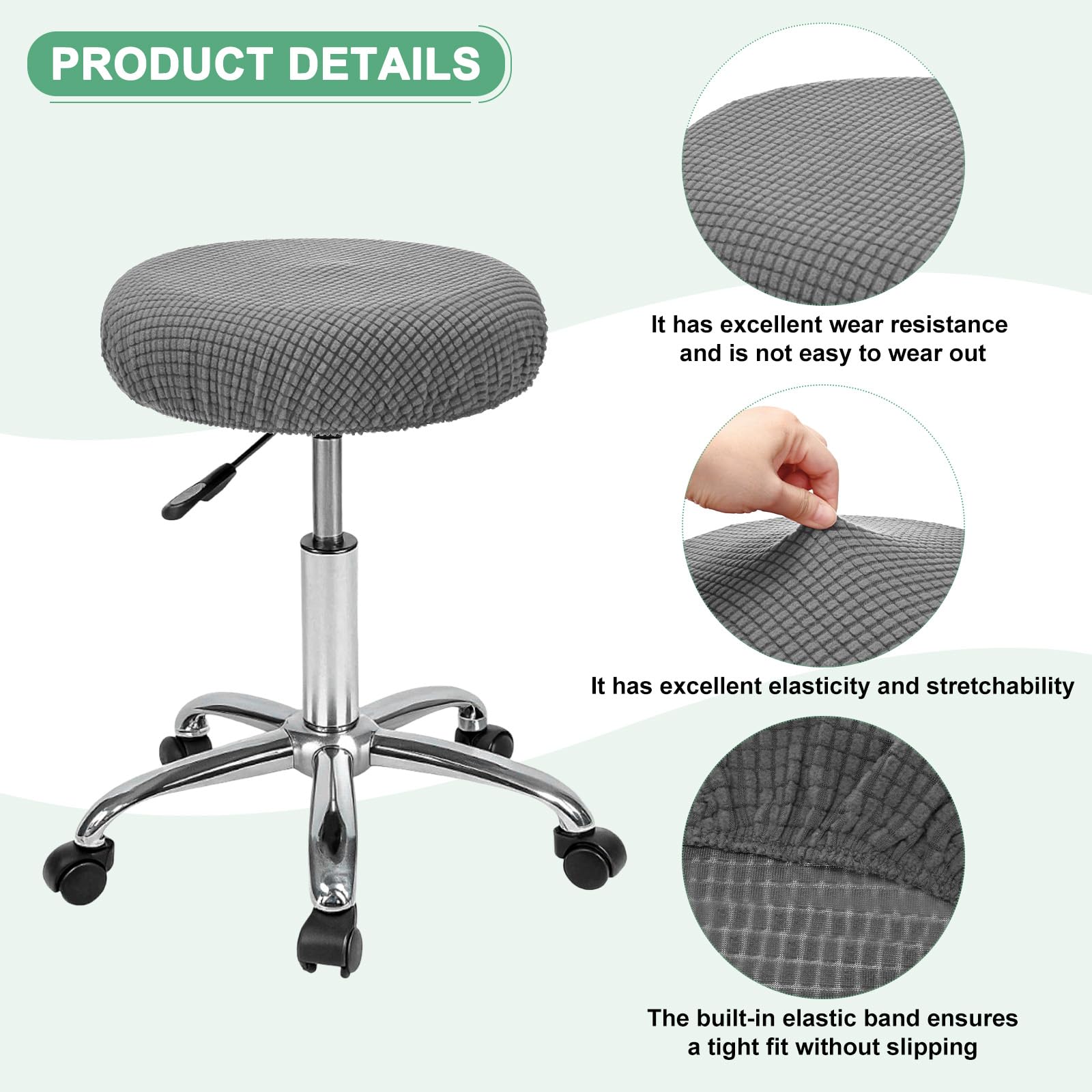 M METERXITY 1-Pack Bar Stool Covers Round - Image 2