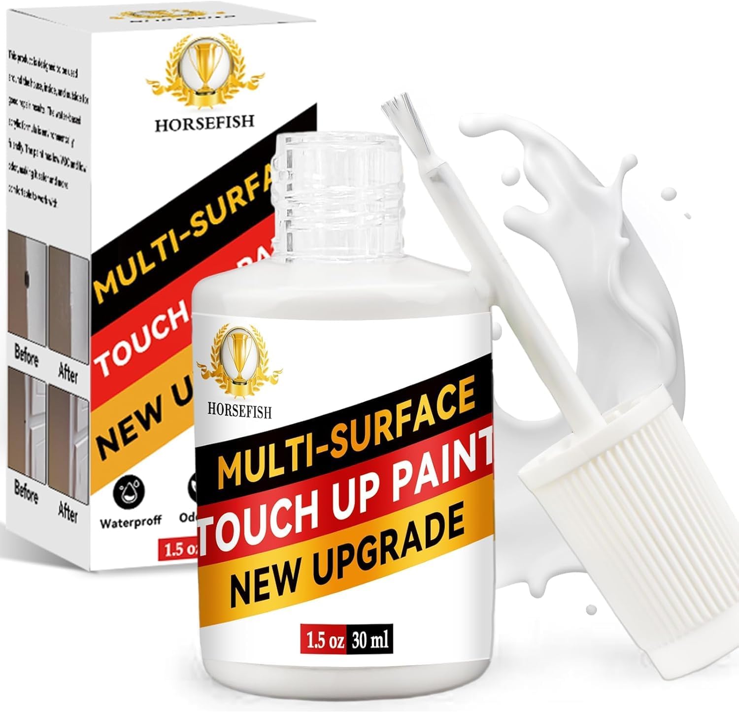 White Touch Up Paint, Multi-Surface Touch Up Paint Pen, White Paint for Walls, Chips, Scratches, Interior and Exterior for Wall Enamel Furniture Appliance Porcelain Cabinet Bath