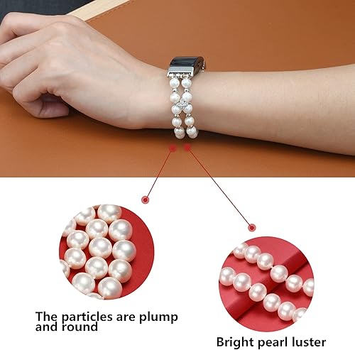 Miniatura 10 de Compatible con Fitbit Inspire HRInspire 2 & Inspire Bandas para mujeres y niñas, pulsera elástica hecha a mano con perlas de moda para Inspire