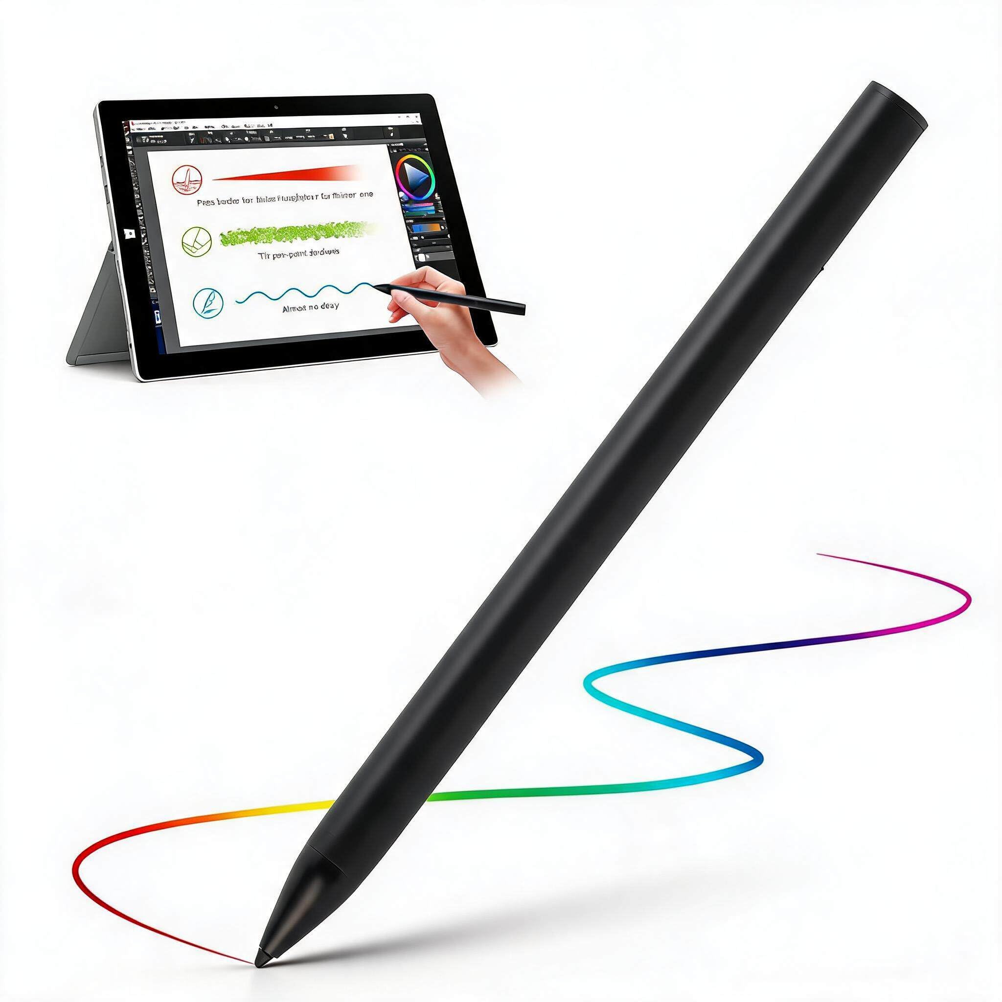 Pen For HP x360 Spectre x360 Envy x360, 4096 Level Pressure Sensitivity Laptop Pencil, Rechargeable Pen For Laptop, Black-image-34