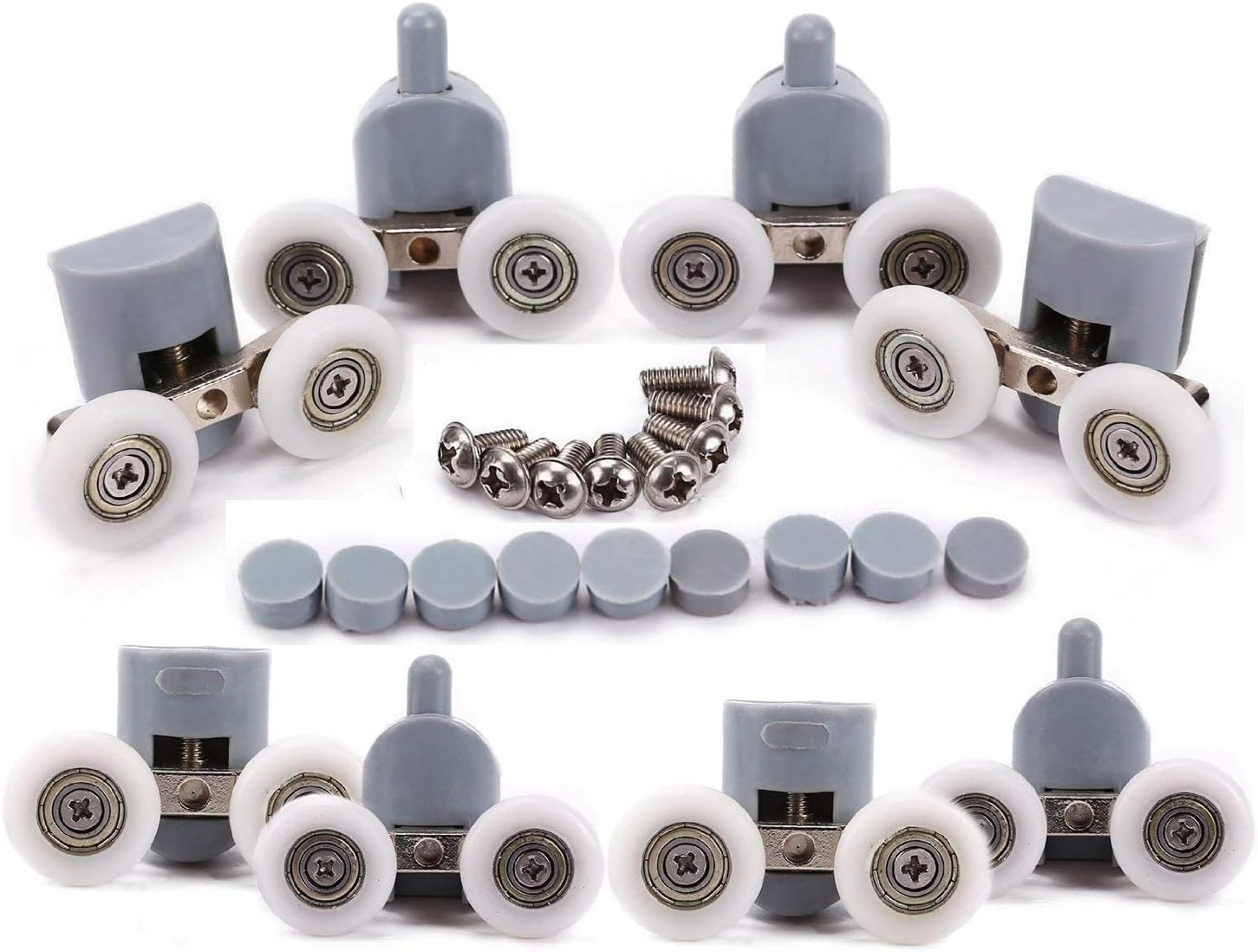 Duschkabinentürrollen, Rollen für Duschkabinentür, 4 x oben und 4 x