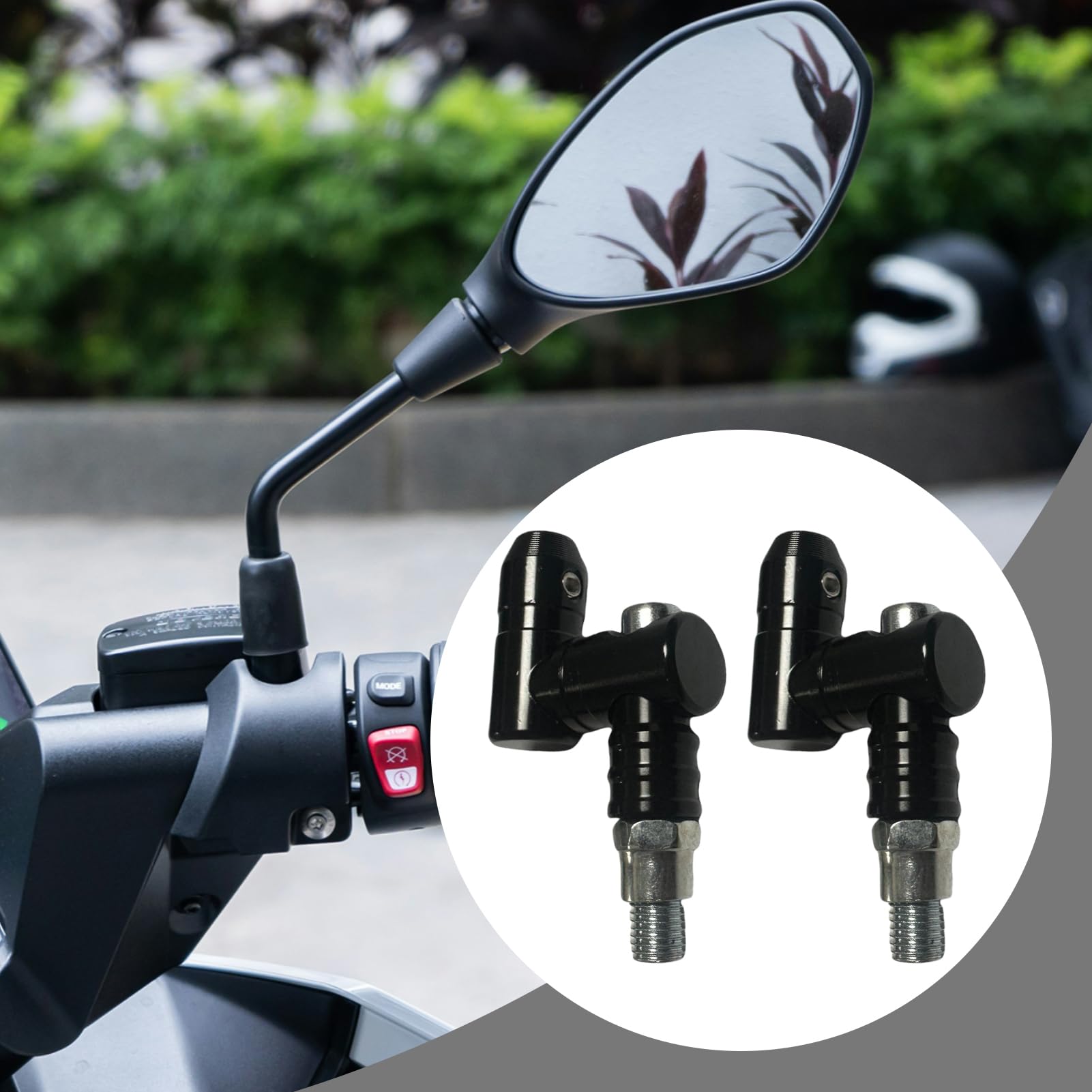 LEAD ブラック バイクミラー 2個セット Amazon | バイク ミラー エクステンダー | セット内容2個のミラー