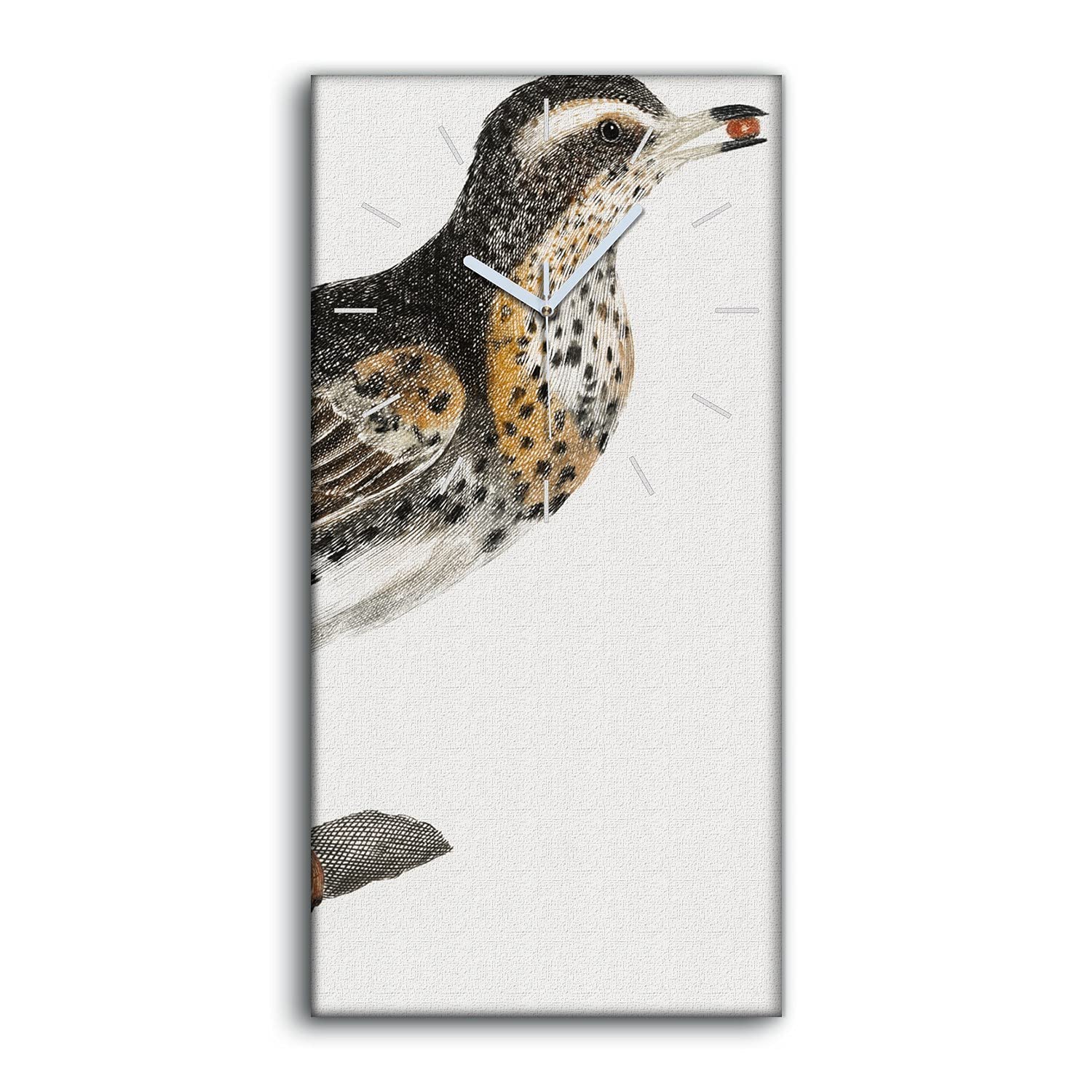 Horloge sur Toile Silencieuse pour Salon et Chambre avec Dessin Animal Oiseau