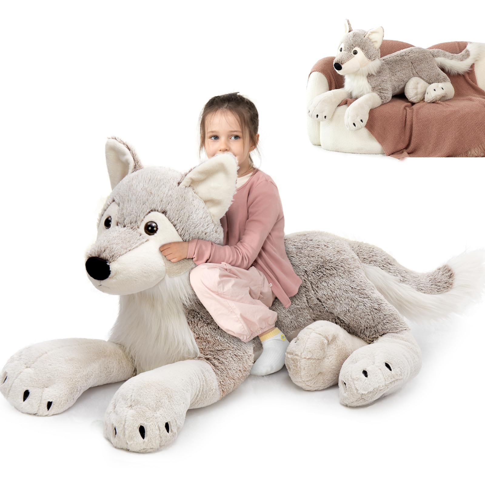 Amazon.com: MaoGoLan Large Wolf Stuffed Animal for Boy, 47