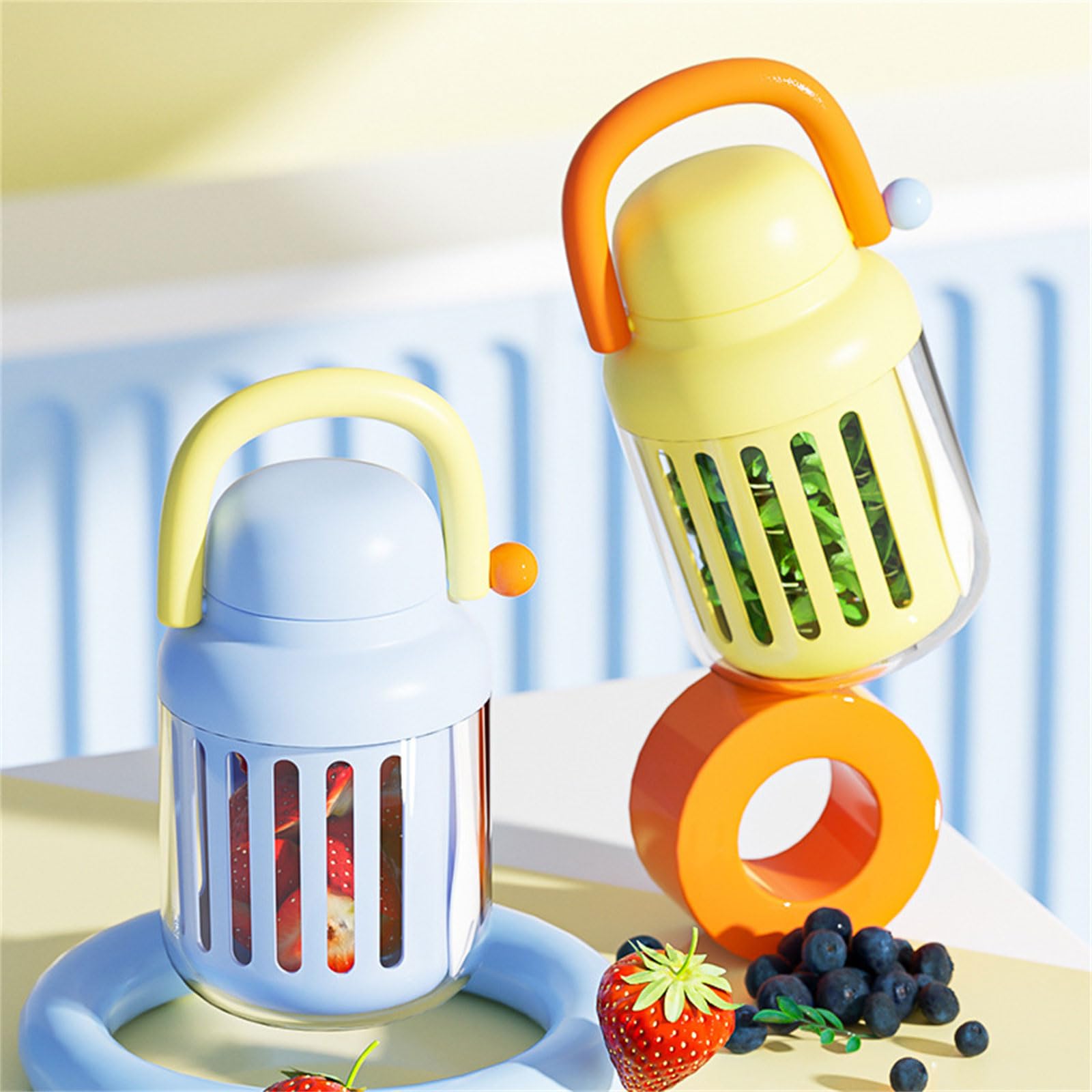 Oxxggkao Spill Proof Salad Cup Set with Spoon Portable Double Layer Breakfast Salad Cups Oatmeal Cereal Nut Yogurt Salad Cup