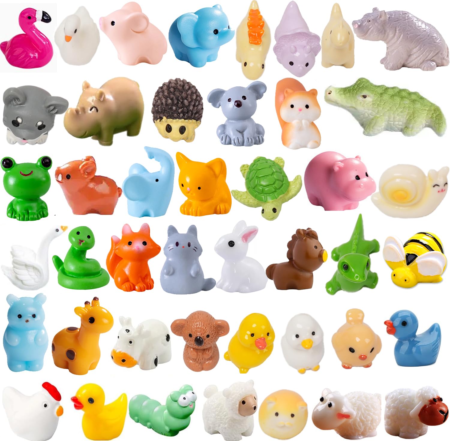 Damyda 45pcs Mini Resin Animal Styles Tiny Resin Animals - dollhouse accessories | Mubboo