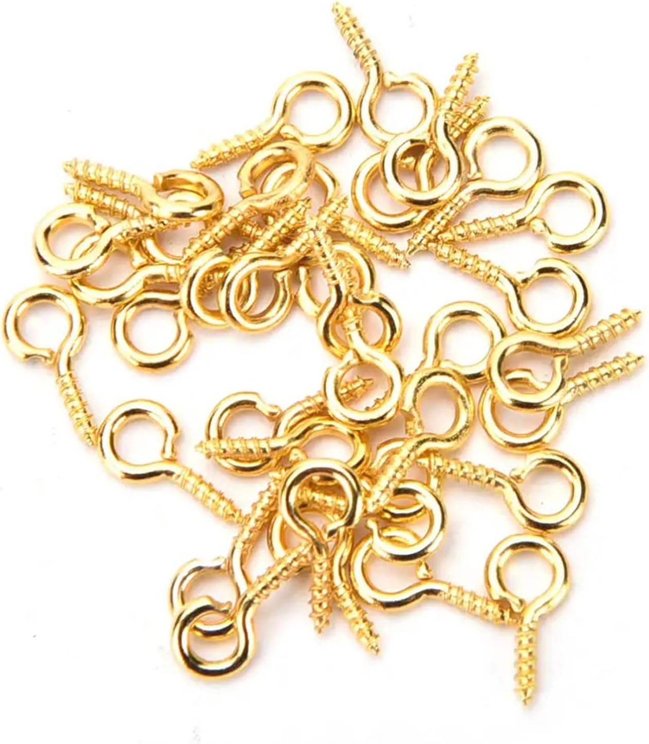 Small Screw Eye Pins 1000Pcs 8mm/10mm Small Tiny Eyepins Hooks Eyelets Screw DIY Jewelry Findings for Pendant Cork Bottles(Gold,8mm)