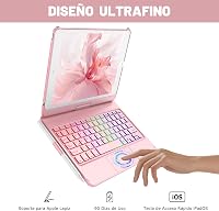 CC Store iPad 10.2 Billentyűzet - 360° Forgatható, Háttérvilágítású, Érintőpados Védőtok iPad 9/8/7 Generációhoz, Arany 5