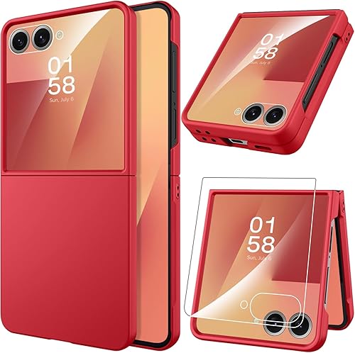 Vista 52 de Miimall Funda delgada para Galaxy Flip 7 con protector de pantalla integrado, grado militar, a prueba de golpes, a prueba de caídas, antiarañazos