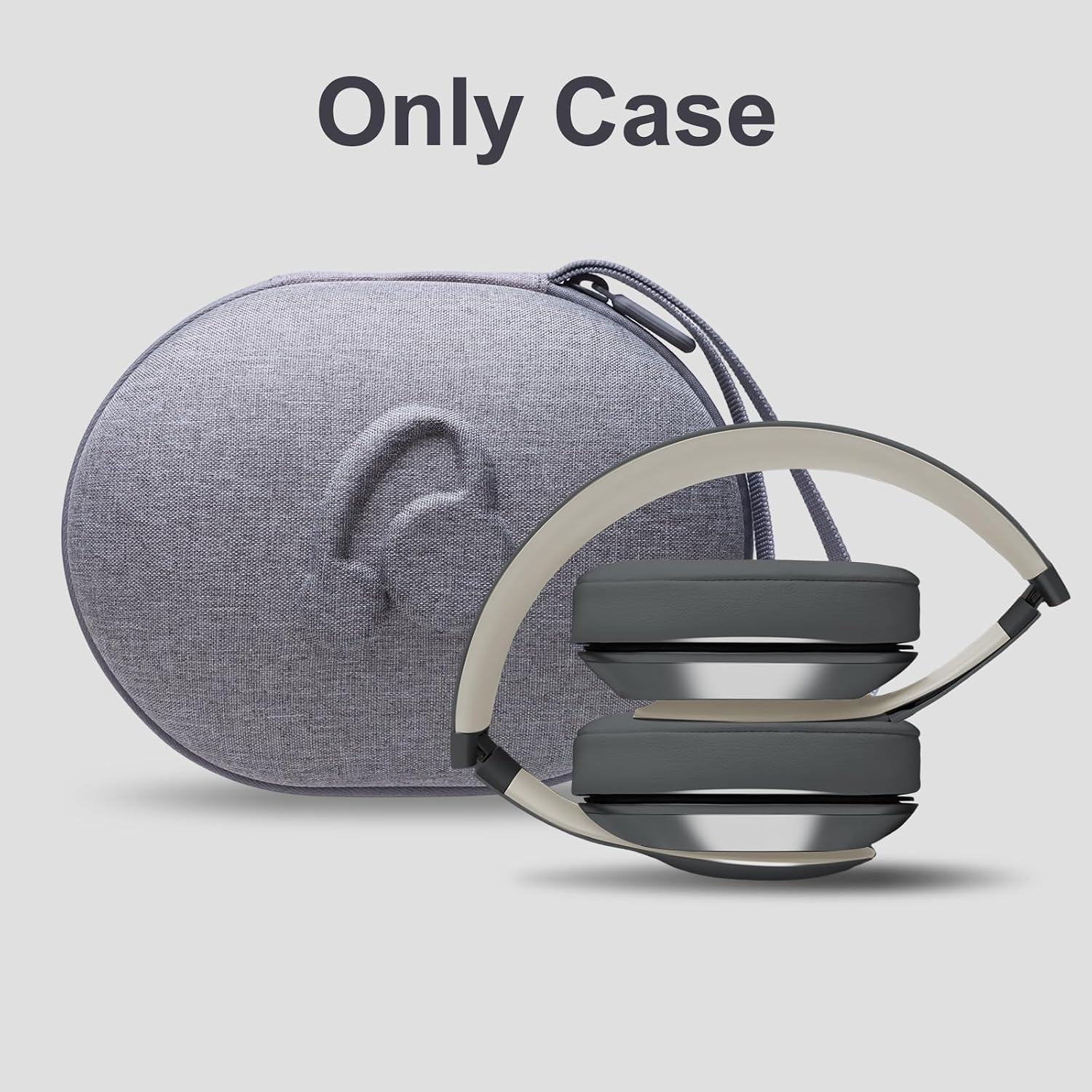 LTGEM Headphones Carrying Case Compatible with Beats Studio Pro, Solo 4, Studio 3, Solo 3, Solo 2 Over-Ear Headphones, Grey