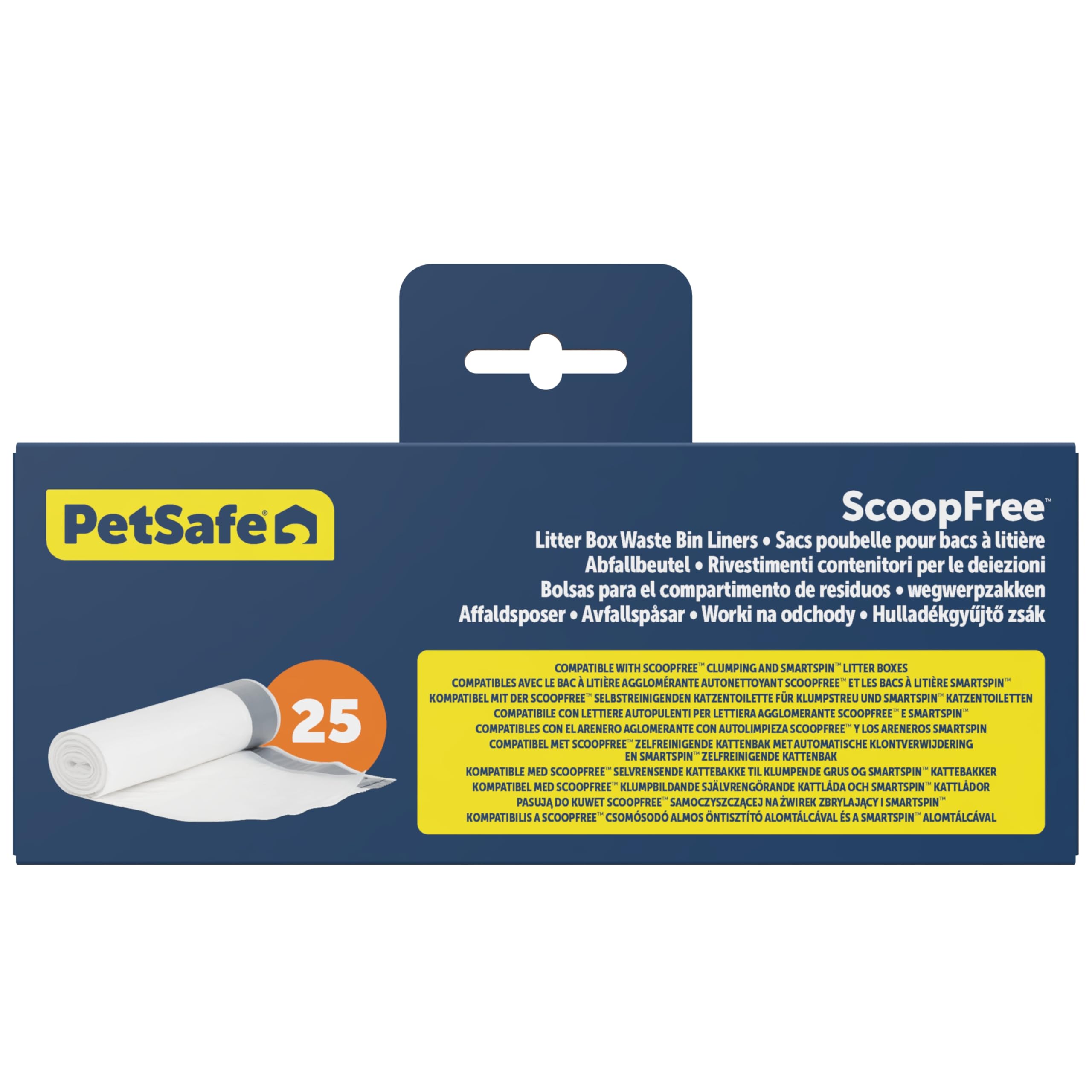 Sacs Poubelle pour bacs à litière PetSafe ScoopFree – Sac à Cordon pour bac à litière agglomérante et bac à litière SmartSpin ScoopFree – Nettoyage Facile, 25 unités
