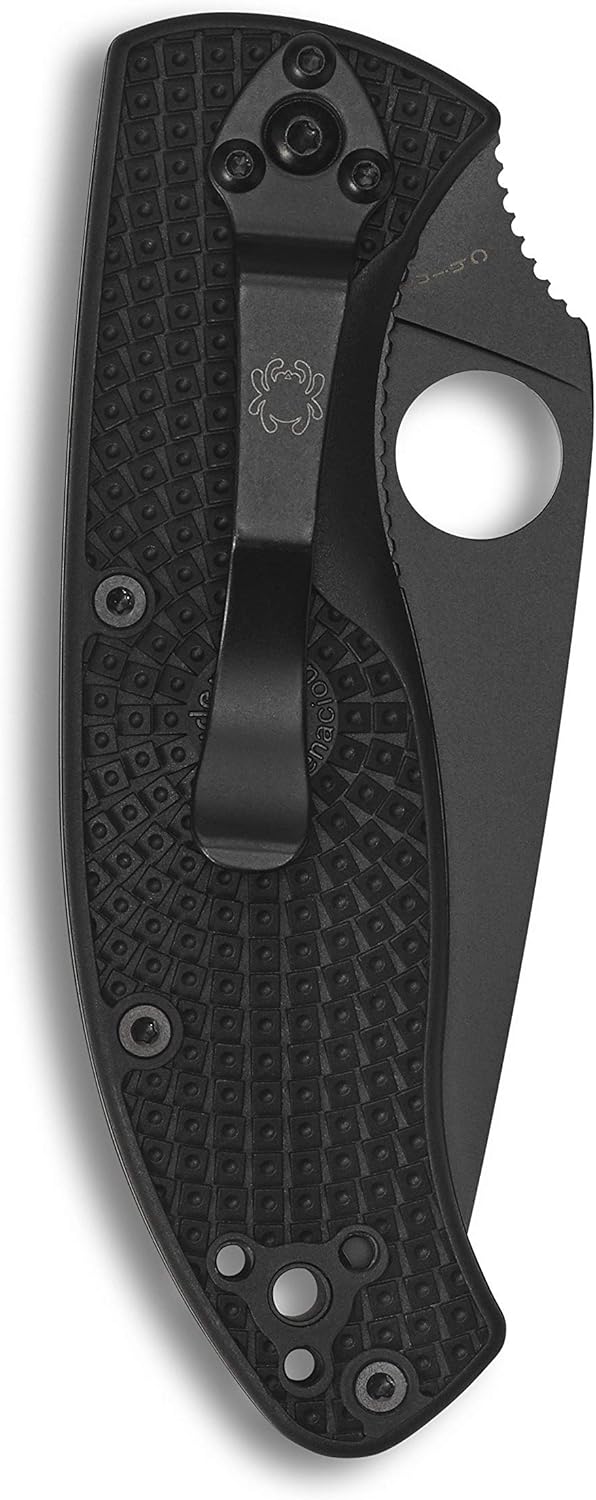 Spyderco Tenacious C122PSBBK Lightweight 7.77" Value Folding Knife with 3.39" Stainless Steel Blade and Durable Black FRN Handle (ComboEdge, Black Blade)… : Tools & Home Improvement