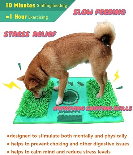 Miniatura 2 de Tapete de olfateo para perros, gatos y conejos, 15.75 x 23.62 pulgadas, juguetes para cachorros para aburrimiento y estimulación, alimentador de