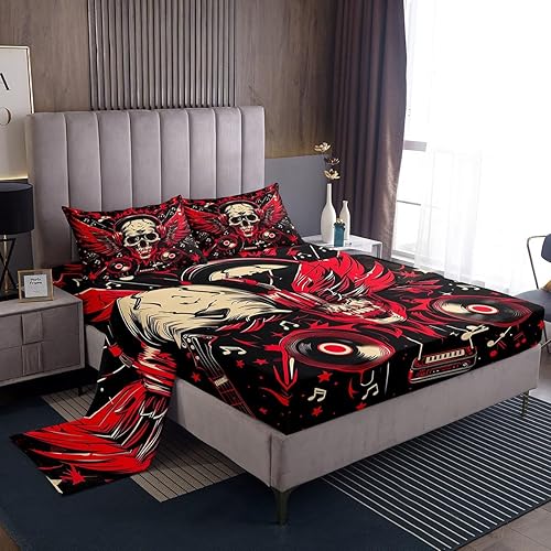 Miniatura 13 de jejeloiu Cow Skull Bed Sheets Set Twin Size Kids Longhorn Skull 3 Pieces Sheet with 16 Inch Deep Pockets for Boys Girls Teens Western Desert Bedding