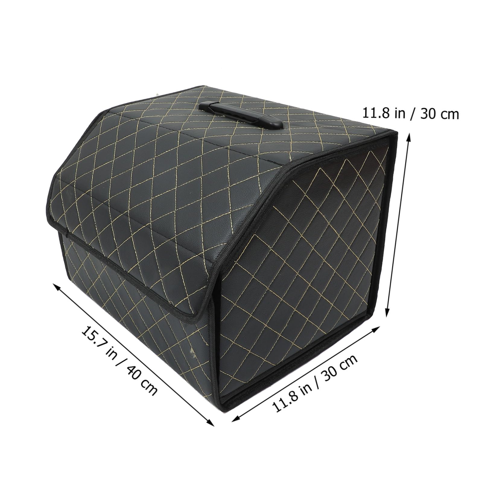 BESTYASH Organizer Scatola Cuoio Auto in Pieghevole Bagagliaio Nero | Vano Posteriore Dell’auto, Facile da Pulire e Riutilizzabile, Finitura Elegante e Raffinata