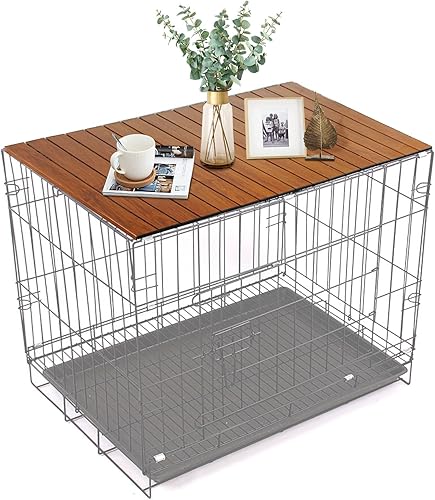 HiCaptain Decoración de mesa para jaula de mascotas Decoración de jaula de perro de alambre personalizada para mascotas (L (para caja de 48