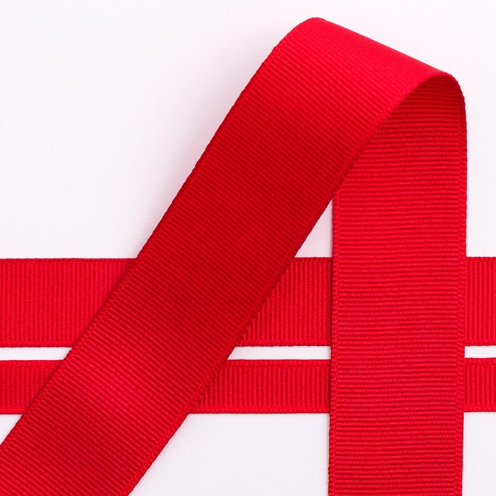Italian Options Grosgrain Ribbon 38mm, Strong Plain Red Ribbon for Bows, Wedding, Crafting, Sewing, Hair Accessories, Gift Wrap, 38 mm x 10 Metre Roll, Red