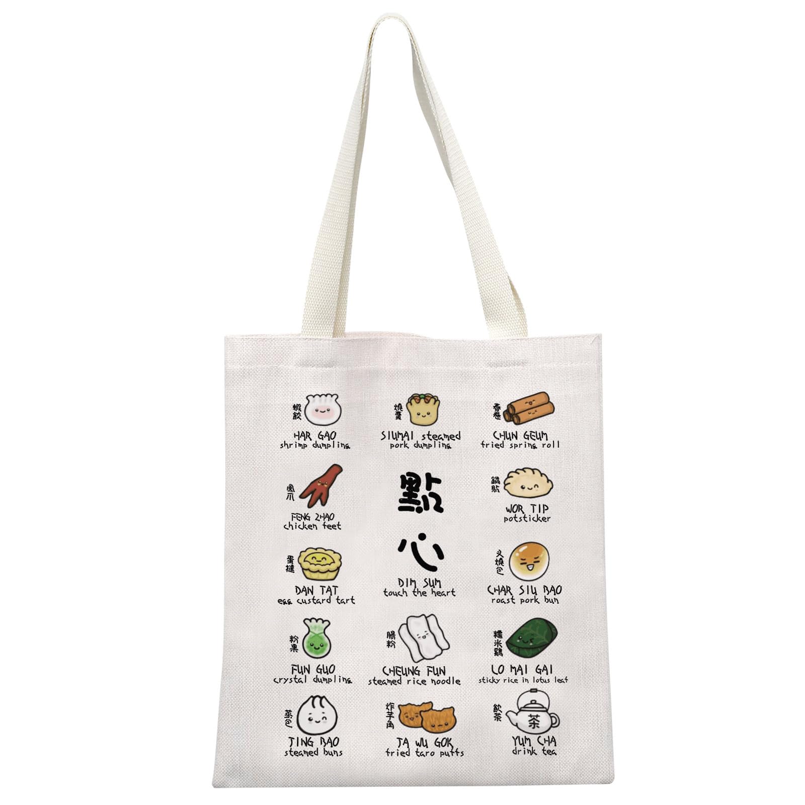 Gjtim Dim Sum Tote Bag Asian Chinese Dumplings Gift Hong