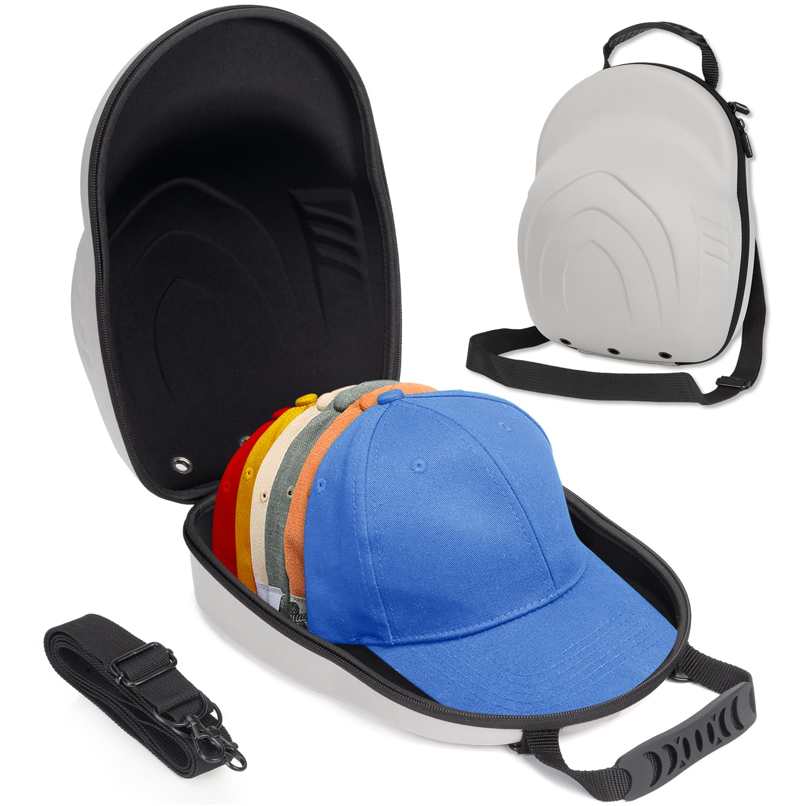 Étui de voyage pour casquette de baseball gris rigide portable