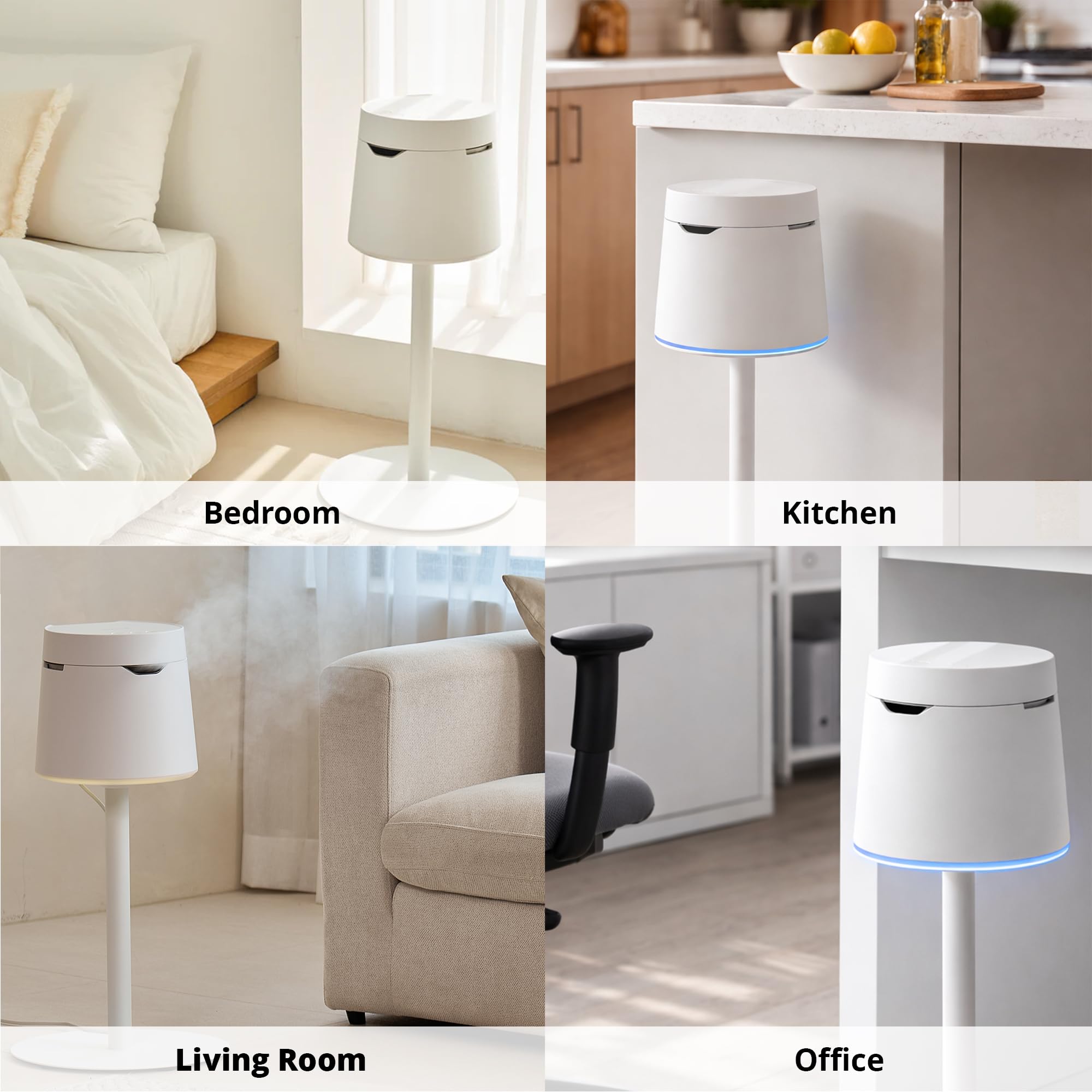 Carepod One Plus ze stojakiem – nawilżacz ze stali nierdzewnej do dużego pokoju z nastrojowym światłem, cichy i bezpieczny dla dziecka, tylko 3 nadające się do prania części, łatwe do czyszczenia